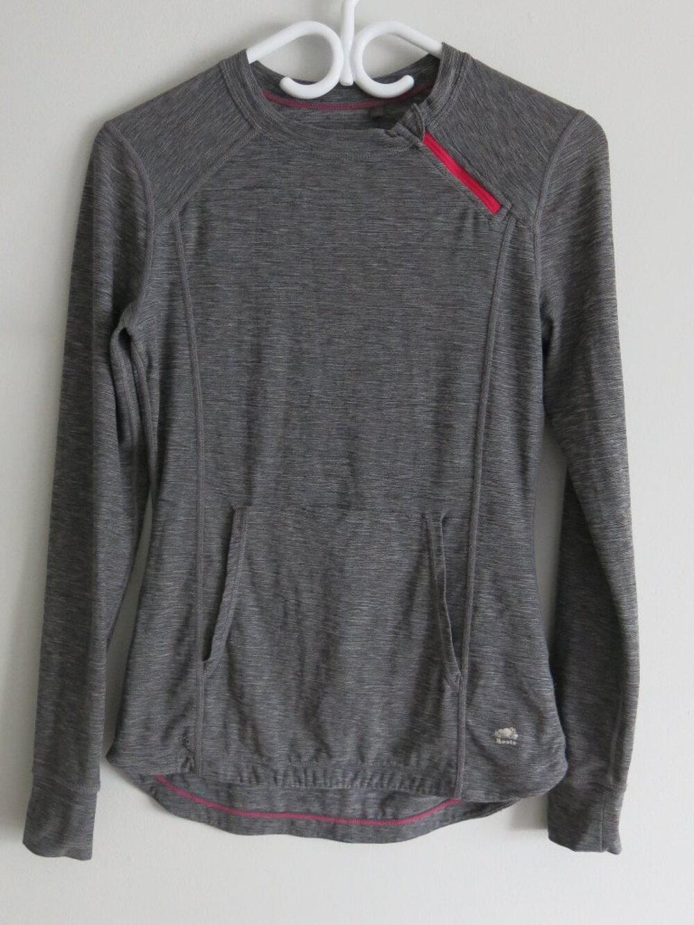 Roots Heathered Gray Long Sleeve Pullover Activewear Top - Size Small
